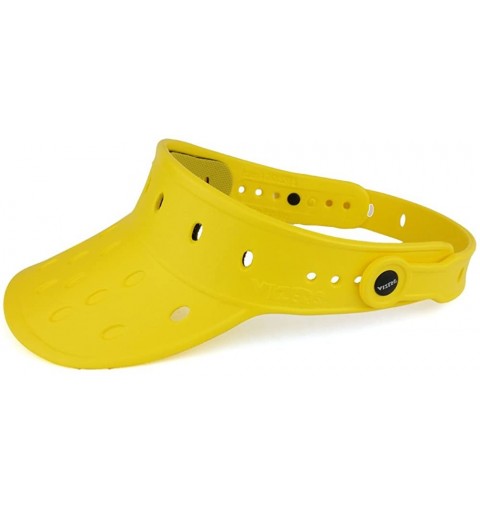 Visors Durable Adjustable Floatable Summer Visor Hat with DIVEFLAG Charm - Yellow - CL17YY5E8SQ $17.21