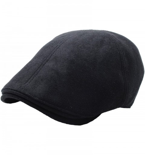 Baseball Caps N50 Wool Warm Fabric Basic Hunting Gatsby Ivy Cap Cabbie Ascot Newsboy Beret Hat - Black - C3129DHF00H $24.08