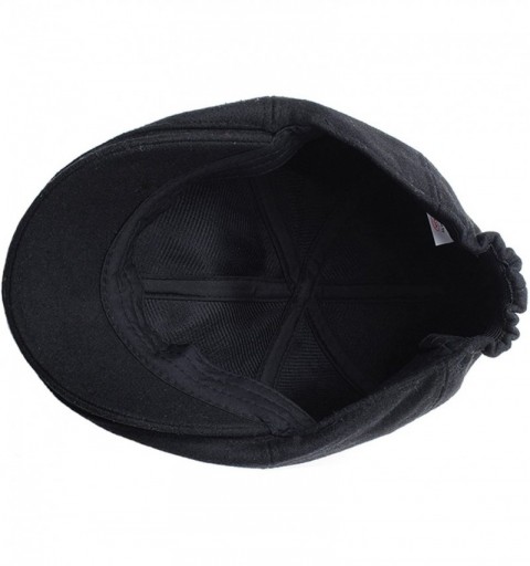 Baseball Caps N50 Wool Warm Fabric Basic Hunting Gatsby Ivy Cap Cabbie Ascot Newsboy Beret Hat - Black - C3129DHF00H $24.08