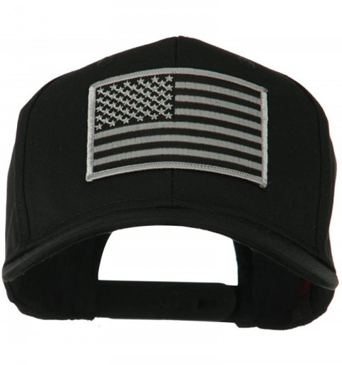 Baseball Caps Grey American Flag Patched High Profile Cap - Black - C211ND5GBTZ $13.71