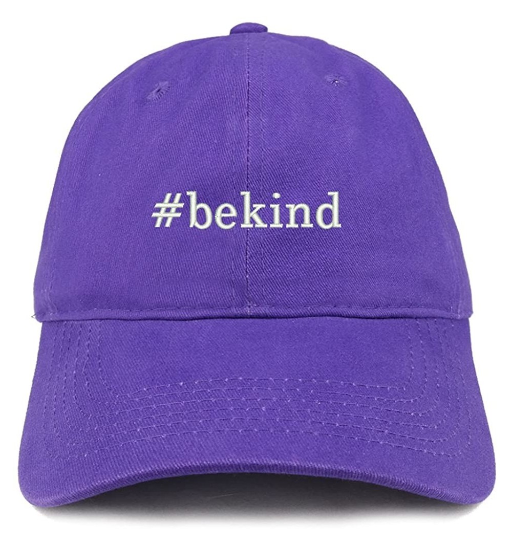 Baseball Caps Hashtag Be Kind Embroidered Soft Cotton Dad Hat - Purple - CN18EZE0GLX $17.75