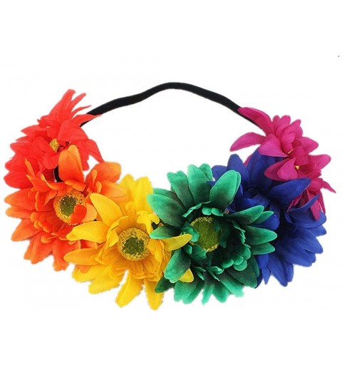 Headbands Sunflower crown Boho crown Sunflower headband Flower Hair Accessory - Rainbow - C818QT0CS8O $9.01