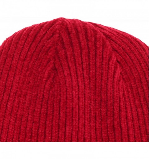 Skullies & Beanies Womens/Ladies Chenille Winter Beanie Hat - Red - CF18LOK38NT $8.82