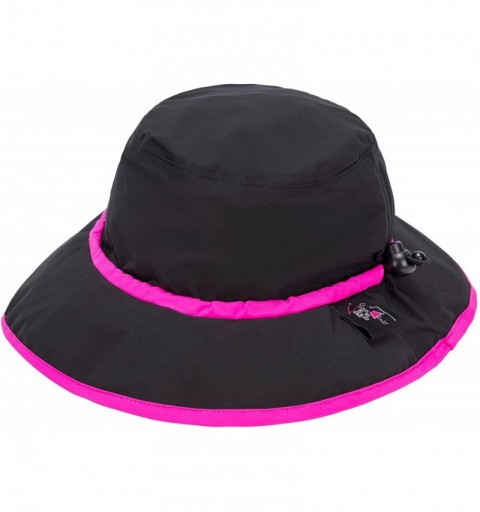 Rain Hats Golf Women's Rain Hat Black with Pink Trim - CM18D3ZS997 $75.47