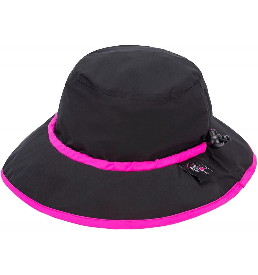 Rain Hats Golf Women's Rain Hat Black with Pink Trim - CM18D3ZS997 $43.26