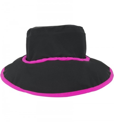 Rain Hats Golf Women's Rain Hat Black with Pink Trim - CM18D3ZS997 $43.26