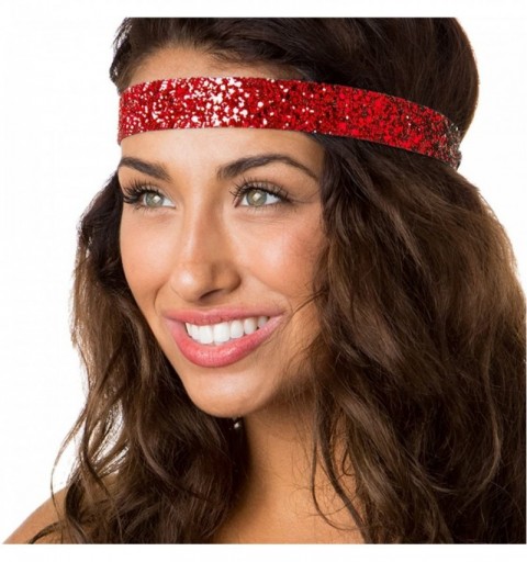 Headbands Adjustable NO Slip Wide Bling Glitter Headbands for Women Girls & Teens Black Duo Pack - Black & Red - CC18652YGO0 ...