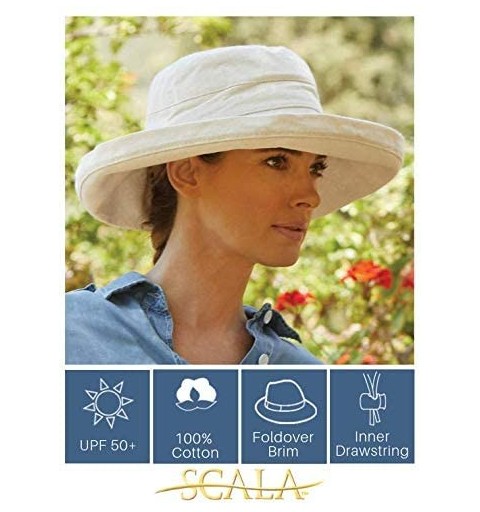 Sun Hats Women's Cotton Hat with Inner Drawstring and Upf 50+ Rating - Mist - CR115VMIQ4L $31.62