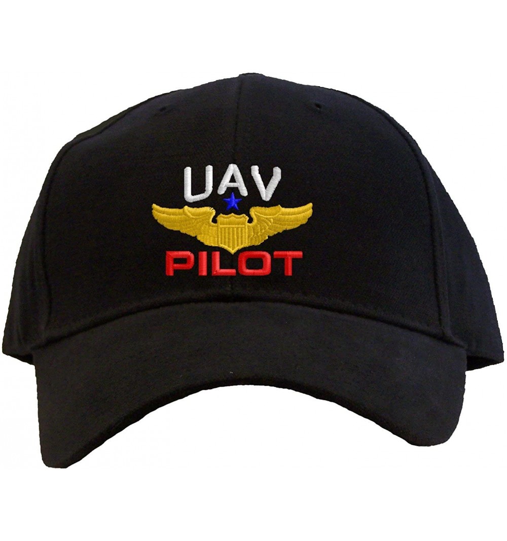 Baseball Caps UAV Pilot with Wings Low Profile Baseball Cap - Black - CS129G5XUHL $20.74