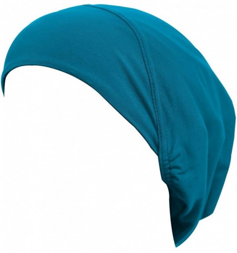 Skullies & Beanies Cotton Beanie Snood Large Hijab Chemo Cap - Ocean Blue - CO180Q8D9CQ $10.09