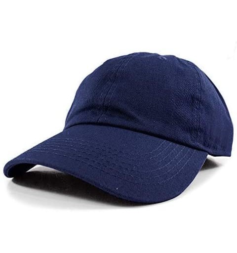 Baseball Caps Polo Style Baseball Cap Ball Dad Hat Adjustable Plain Solid Washed Mens Womens Cotton - Navy - CC18WEC4YGW $12.45