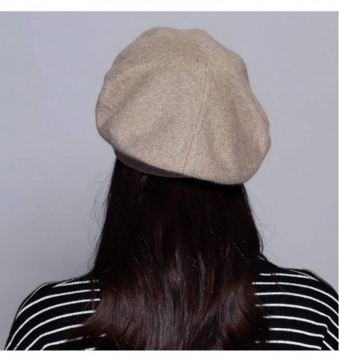 Berets Classic Winter Cashmere French Knitting - Coffee 02 - CM18XLW542Y $19.57