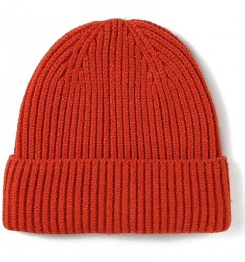 Skullies & Beanies Short Fisherman Beanie Hats for Men Wool Knitted Caps for Men Baggy Women Skull Cap - Orange - CD1938MOLY3...