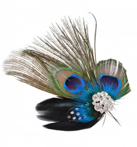 Headbands Fascinator Peacock Feather Headdress Wedding Hair Clip Headwear for Women - C2126PFTRK9 $50.76