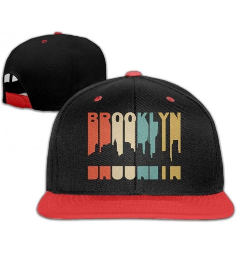 Baseball Caps Women Mens Retro Style Brooklyn Silhouette Adjustable Hip-Hop Caps Trucker Cap - Red - CW18K5YSCM7 $8.24