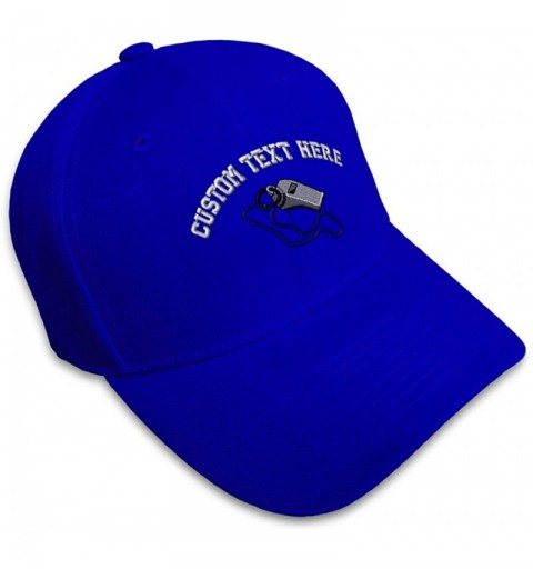 Baseball Caps Custom Baseball Cap Referee Whistle B Embroidery Dad Hats for Men & Women - Royal Blue - C118SEZNRQA $21.05