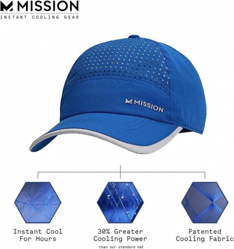 Baseball Caps Max Cooling Laser Cut Performance Hat- Unisex Baseball Cap- Cools When Wet - Blue/Grey - CJ180AS0HWQ $18.69