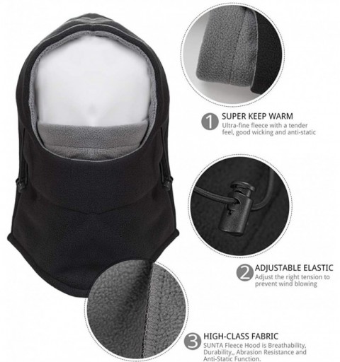 Balaclavas Windproof Balaclava Hood Mask- Winter Full Face Mask for Women Men - Black - CA18A75WQMU $10.55
