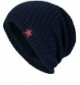 Skullies & Beanies Clearance Unisex Knit Hat Winter Warm Ski Baggy Slouchy Beanie Skull Cap - Navy - CG18K6WWZHC $8.71