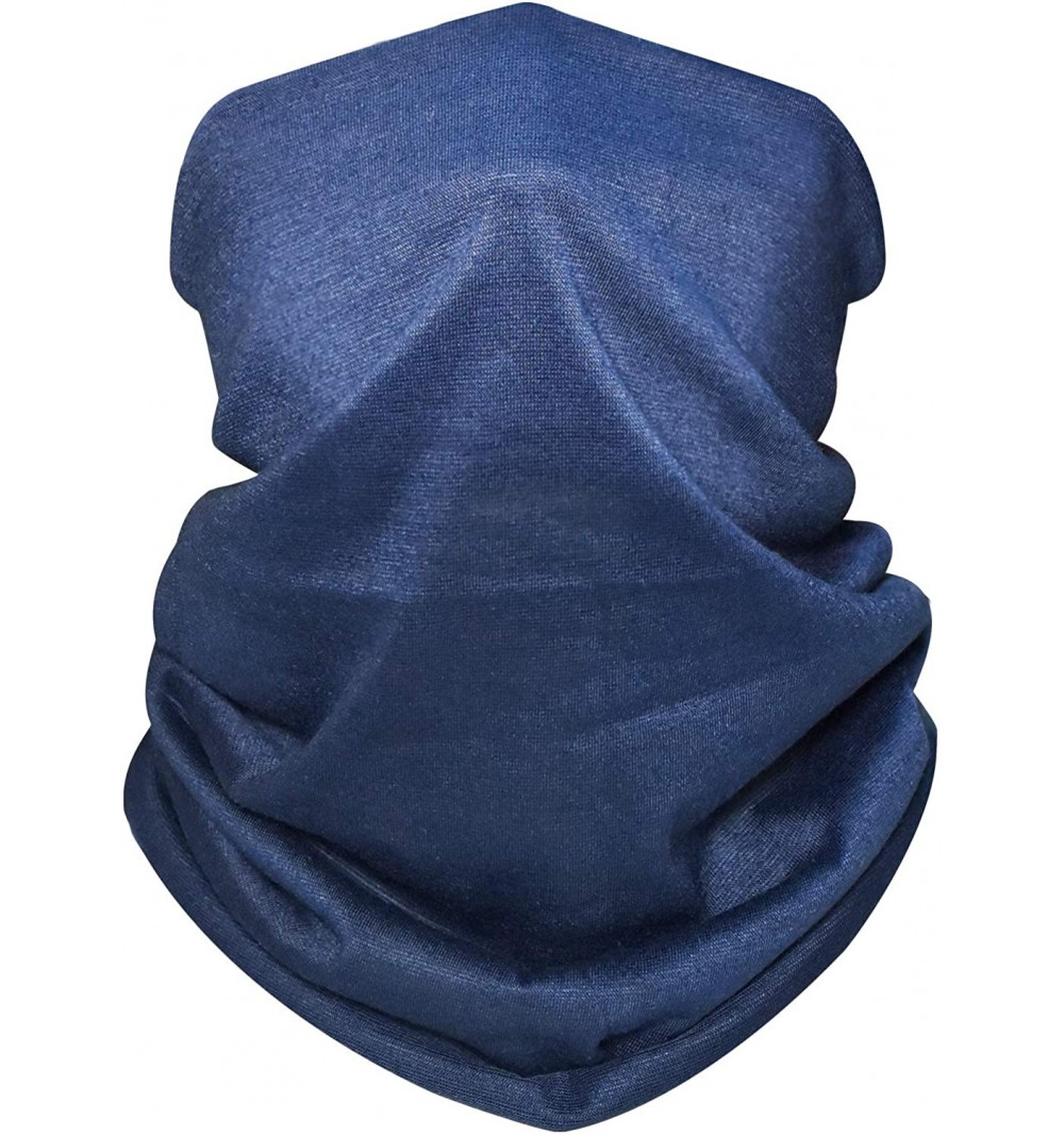 Balaclavas Bandana Cloth Face Mask Washable Face Covering Neck Gaiter Dust Mask - Navy Blue - CN199GHCWGI $8.10