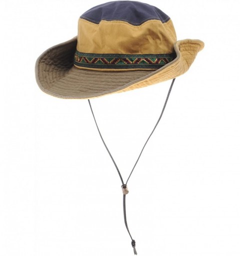 Sun Hats Boonie Bush Hats Wide Brim Aztec Pattern Side Snap AC8726 - Brown - CT183NNHER9 $50.10