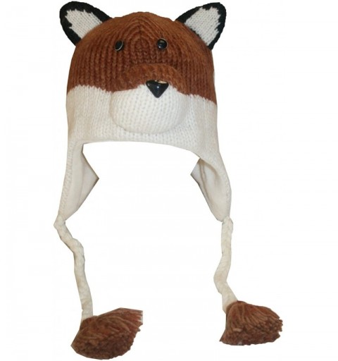 Skullies & Beanies Animal Hat Wool Fleece Lined Trapper Beanie Cap Adult Teenagers - Fox - C211HNUX4D7 $21.51