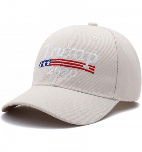 Baseball Caps Make America Great Again Hat Donald Trump 2020 USA Cap Adjustable - Beige - CX18N04UYSZ $10.68