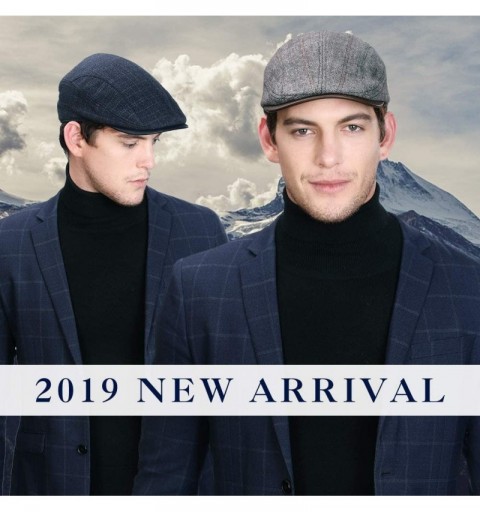 Newsboy Caps Winter Wool Duckbill Cap for Men Golf Irish Ivy Flat Gatsby Newsboy Hat Drving Visor Cold Weather Red One Size -...