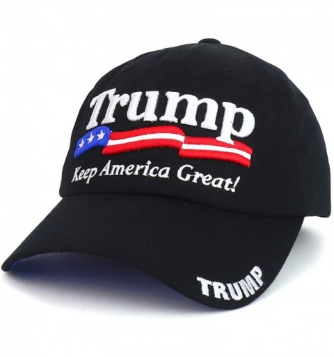 Baseball Caps Trump Keep America Great Embroidered Soft Crown Baseball Cap - Black - CG18OK0GZRE $11.76