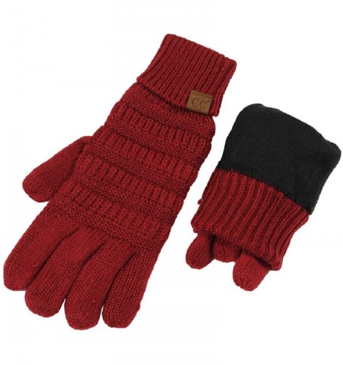 Skullies & Beanies Sherpa Lining Winter Warm Knit Touchscreen Texting Gloves - 2 Tone Blue 19 - CY18Y8G88D4 $16.24