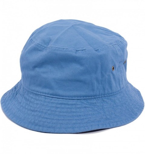 Bucket Hats Plain Solid Color Safari Sun Bucket Fishermen Fisherman Washed Cotton Hat - Blue - Sky - CI17YK9AOW3 $12.99