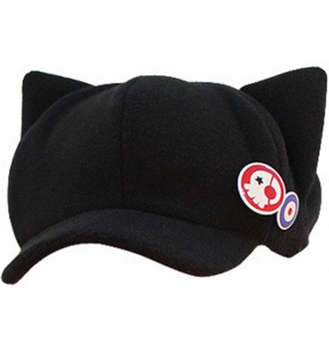 Baseball Caps Unisex Sunshine Cute Kawaii Cat Ears Nice Shape Black Cap - CM12EDY34XP $10.79