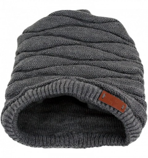 Skullies & Beanies Women's Casual Knit Multi Purpose Winter Thick Warm Slouchy Headwrap Beanie Cap Hat - Grey - CZ12506G0I1 $...