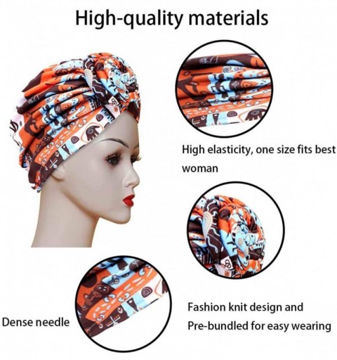 Skullies & Beanies Women Pre-Tied Bonnet Turban for Women Printed Turban African Pattern Knot Headwrap Beanie - CO192W2DS27 $...