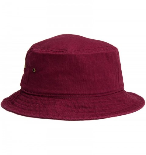 Bucket Hats Short Brim Visor Cotton Bucket Sun Hat - Burgundy - C211Y2Q64IR $9.60
