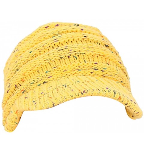 Skullies & Beanies Women Winter Ponytail Turban Hat Knit Baseball Cap Earmuffs Beanie Hat - Yellow - CG18KNE0L97 $10.34