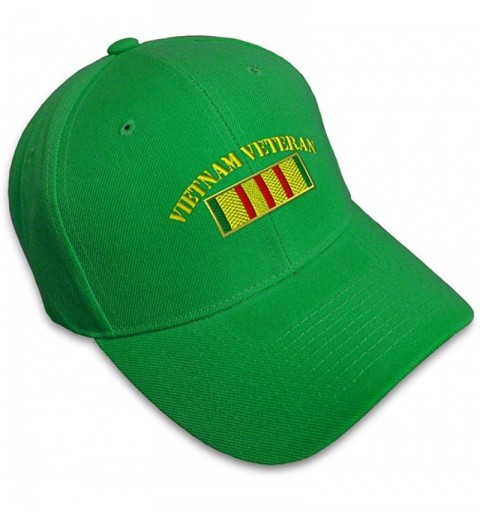 Baseball Caps Custom Baseball Cap Vietnam Veteran Flag Embroidery Dad Hats for Men & Women 1 Size - Kelly Green - CM18Y3URDRA...