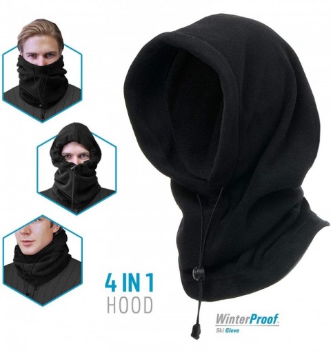 Balaclavas 4 in 1 Full Face Hood for Adults- Fleece Balaclava- Ski Mask Hoodie- Face Fleece Mask - C618ZCKX4UW $8.80