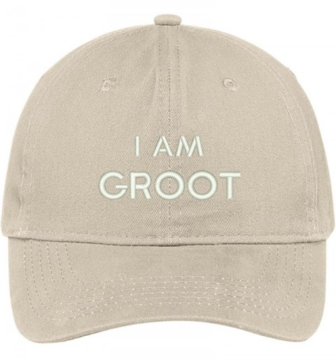 Baseball Caps I Am Groot Embroidered Soft Low Profile Adjustable Cotton Cap - Stone - C112O51FXTS $15.69