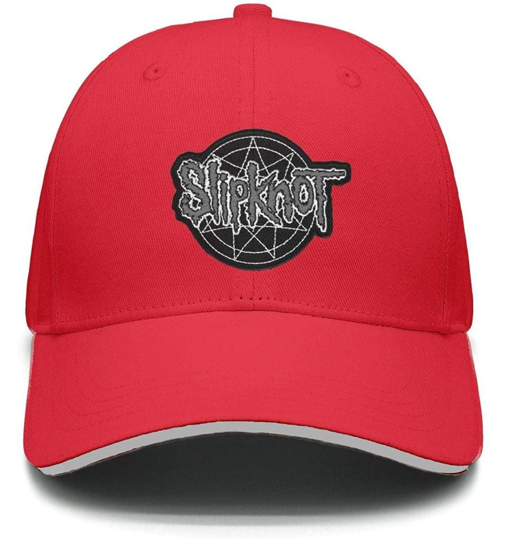 Sun Hats Unisex Mesh Flat Cap -Logo-Funny- Caps for Mens Womens - Slipknot Logo Funny-20 - CH18K643TZC $21.18