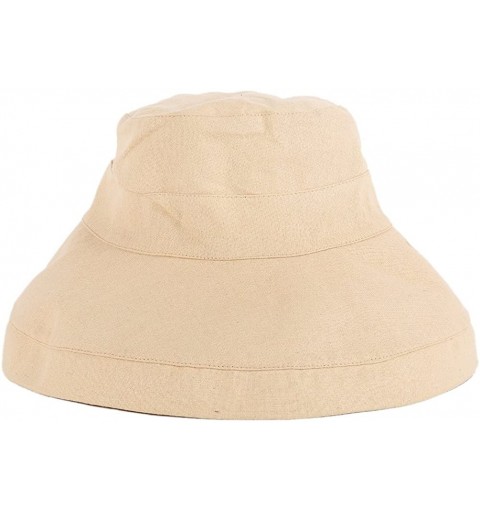 Bucket Hats Women's Cotton Bucket Hat Casual Collapsible Fisherman Cap Sun Hat for Spring and Summer - Khaki - CI1800KN3D2 $9.14