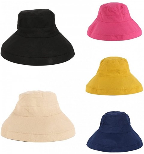 Bucket Hats Women's Cotton Bucket Hat Casual Collapsible Fisherman Cap Sun Hat for Spring and Summer - Khaki - CI1800KN3D2 $9.14