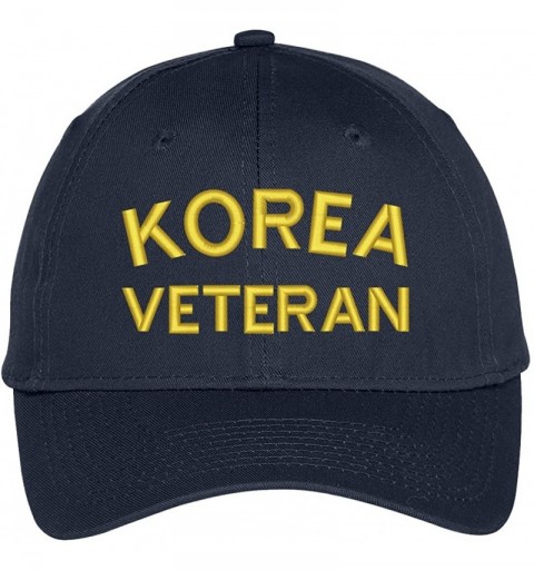 Baseball Caps Korea Veteran Embroidered Military Baseball Cap - Navy - CM12FM6HOQ1 $19.93