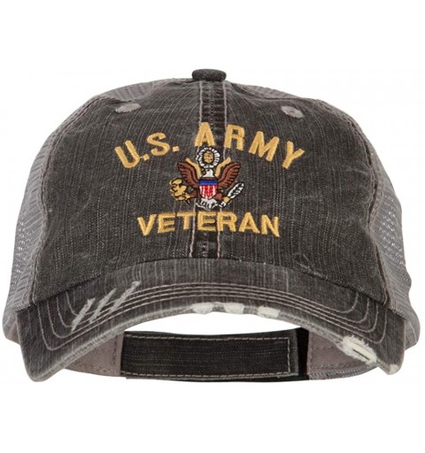 Baseball Caps US Army Veteran Military Embroidered Low Cotton Mesh Cap - Black - C118L8W2I0Y $21.95