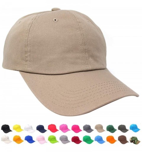 Baseball Caps Wholesale 12-Pack Baseball Cap Adjustable Size Plain Blank All Cotton Solid Color dad Hat - Khaki - C9195SRMX6N...