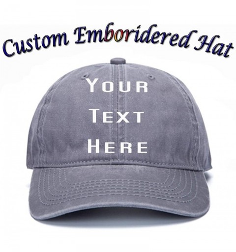 Baseball Caps Custom Denim Hat Embroidered Men Women Personalized Text Name Baseball Cap - Retro Gray - CM18GAZEGHU $16.85