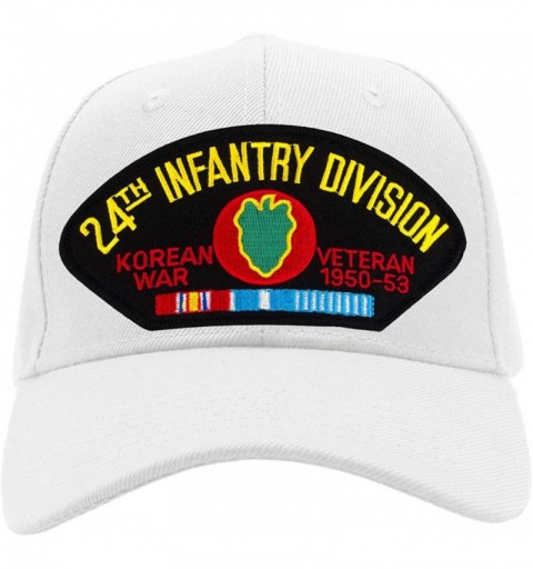 Baseball Caps 24th Infantry Division - Korea Hat/Ballcap Adjustable One Size Fits Most - White - CJ18OQ5HK8S $21.28