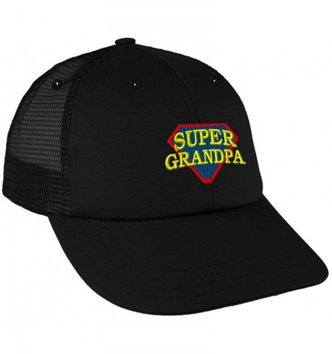 Baseball Caps Super Grandpa Embroidery Design Low Crown Mesh Golf Snapback Hat Black - CE185DSZM70 $14.44
