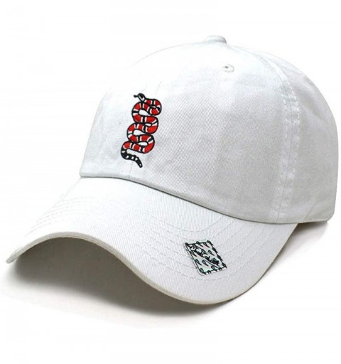Baseball Caps King Snake Dad Hat Cotton Baseball Cap Polo Style Low Profile (White W) - CV18KX7ZGO7 $12.62