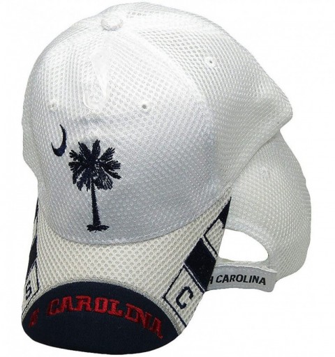 Baseball Caps South Carolina SC S. Carolina White/Navy Blue Mesh Textured Embroidered Ball Hat Cap CAP721C (TOPW) - C418YXO23...